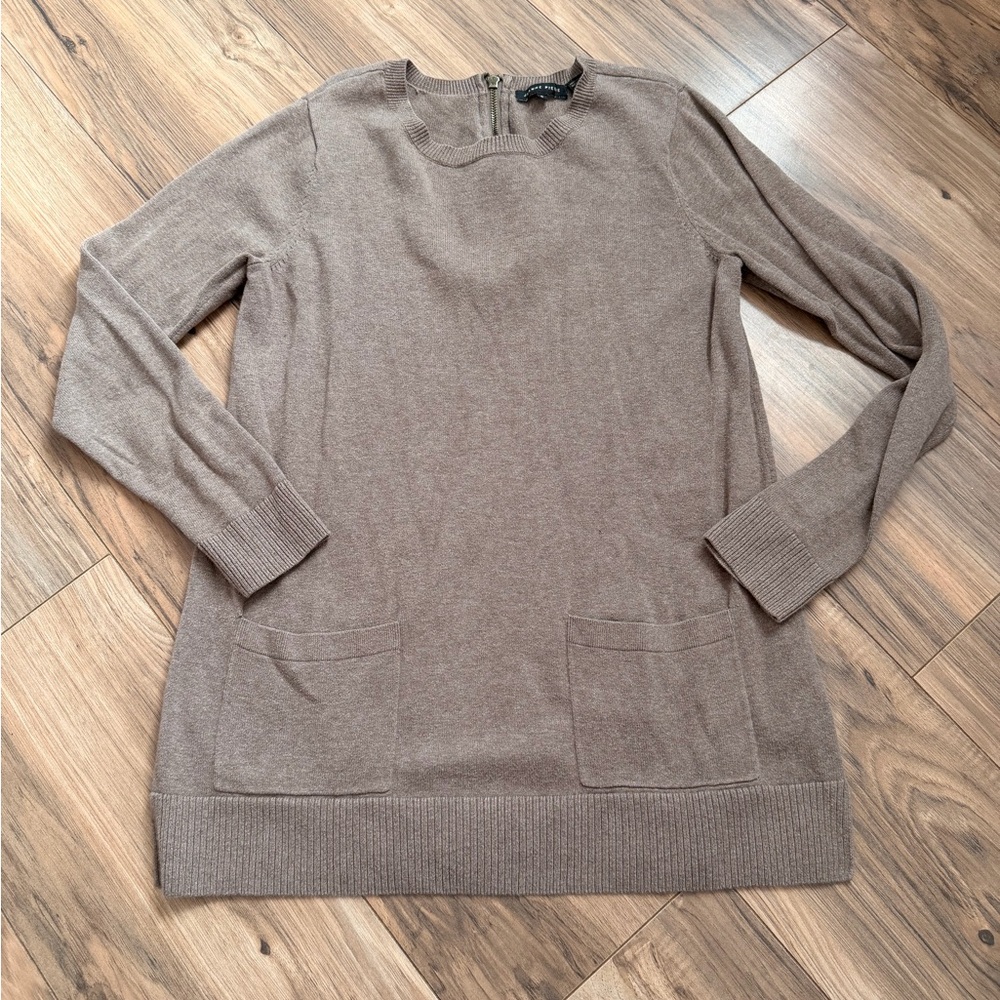 JEANNE PIERRE Taupe Crew Neck Sweater